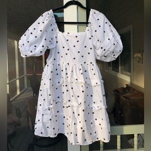 ASOS Puff Sleeve Polka Dot Dress - Size US 8